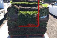 Size of our turf rolls