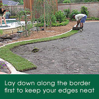 Lay your lawn starting with the borders to keep edges neat